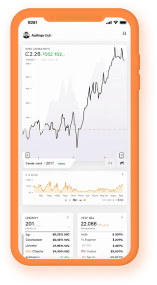 Mobile crypto portfolio tracker displaying real-time statistics